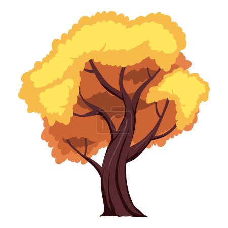 Téléchargez les illustrations : Feuillu automne arbre plante forêt icône - en licence libre de droit