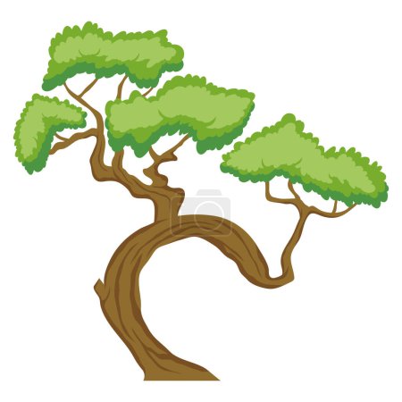 Illustration for Bent tree plant forest icon - Royalty Free Image