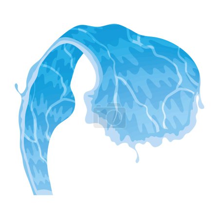 Téléchargez les illustrations : H2o vague bleue icône de la nature - en licence libre de droit