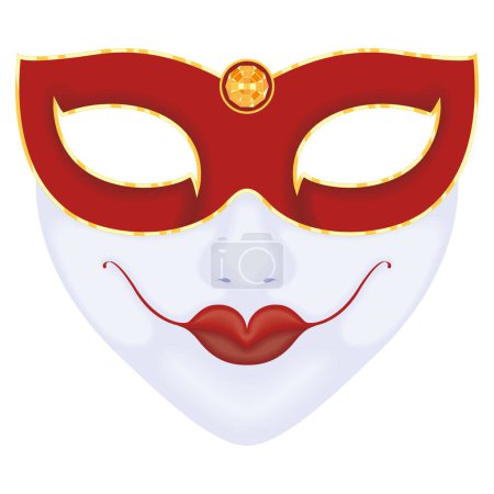 Illustration for Red mardi gras mask icon - Royalty Free Image