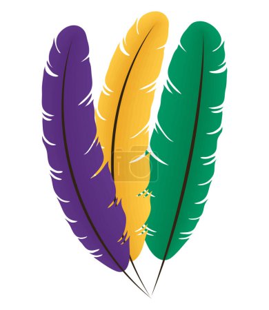 Illustration for Mardi gras feathers decoration icon - Royalty Free Image