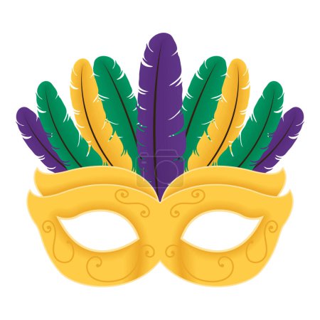 Ilustración de Icono de máscara de mardi gras amarillo - Imagen libre de derechos
