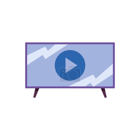 Téléchargez les illustrations : Tv avec appareil à bouton de lecture - en licence libre de droit