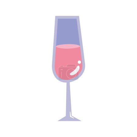Ilustración de Vino rosa fresco copa bebida icono - Imagen libre de derechos