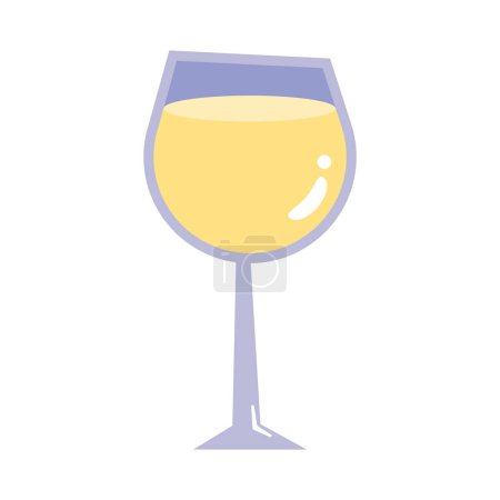 Téléchargez les illustrations : Tasse de vin jaune fraîche icône boisson - en licence libre de droit