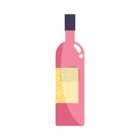 Téléchargez les illustrations : Vin boisson bouteille rose icône - en licence libre de droit