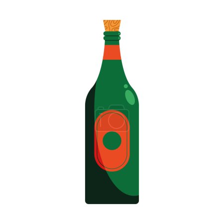 Ilustración de Vino bebida verde botella icono - Imagen libre de derechos