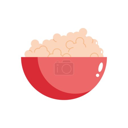 Téléchargez les illustrations : Pop maïs dans le bol icône - en licence libre de droit