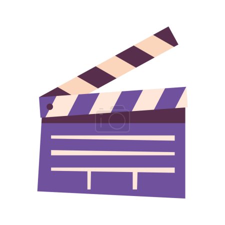 Téléchargez les illustrations : Clapperboard film de production icône isolée - en licence libre de droit