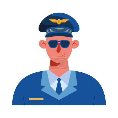 Ilustración de Piloto de avión con carácter uniforme - Imagen libre de derechos