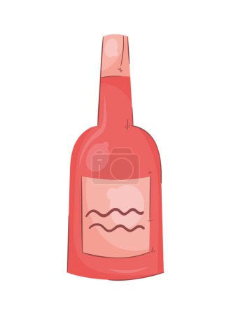 Téléchargez les illustrations : Boisson à vin en bouteille rouge icône - en licence libre de droit