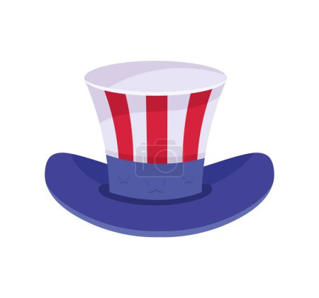 Ilustración de Bandera de EE.UU. en el icono de tophat - Imagen libre de derechos