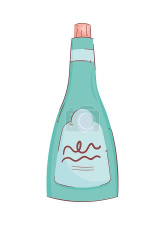 Téléchargez les illustrations : Boisson à vin en bouteille bleue icône - en licence libre de droit