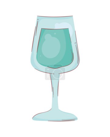 Téléchargez les illustrations : Coupe de vin vert icône boisson - en licence libre de droit