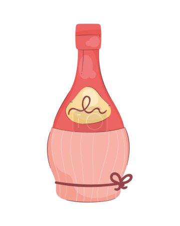 Ilustración de Vino rosa bebida botella icono - Imagen libre de derechos