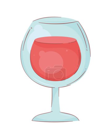 Téléchargez les illustrations : Vin rouge tasse boisson icône - en licence libre de droit