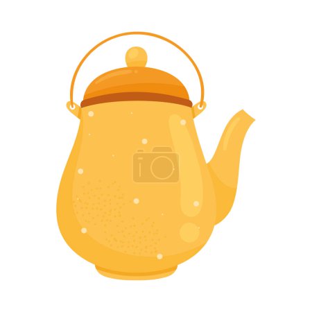 Ilustración de Tetera amarilla cocina utensilio icono - Imagen libre de derechos