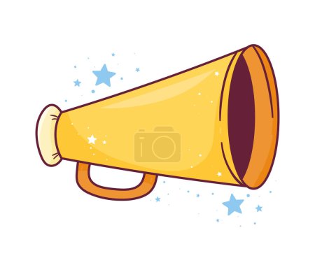 Illustration for Yellow megaphone device audio technology - Royalty Free Image