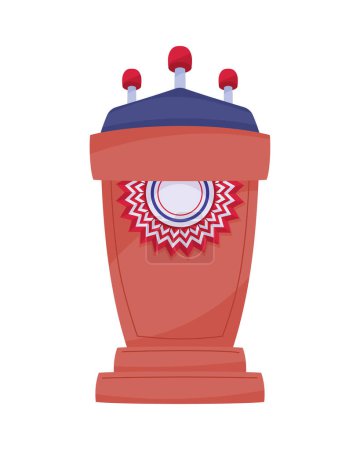 Téléchargez les illustrations : Drapeau des Etats-Unis dans parler icône podium - en licence libre de droit