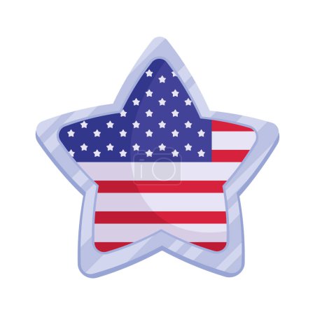 Ilustración de Bandera de EE.UU. en el icono de estrella - Imagen libre de derechos
