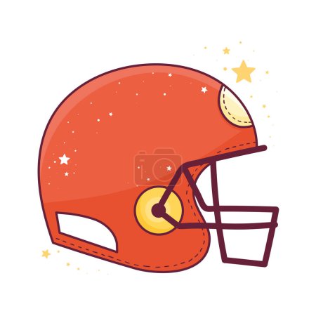 Téléchargez les illustrations : Équipement de casque rouge de football américain - en licence libre de droit