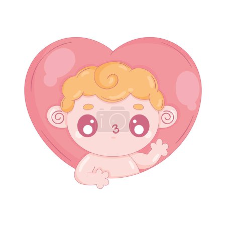 Téléchargez les illustrations : Bébé en coeur rose icône - en licence libre de droit
