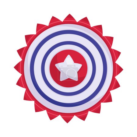 Téléchargez les illustrations : Drapeau des Etats-Unis icône emblème circulaire - en licence libre de droit