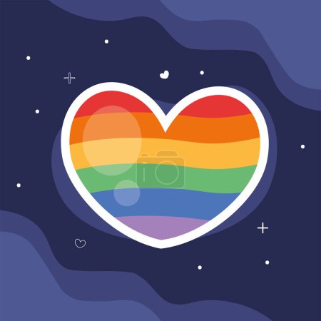 Ilustración de Heart with lgbti flag poster - Imagen libre de derechos