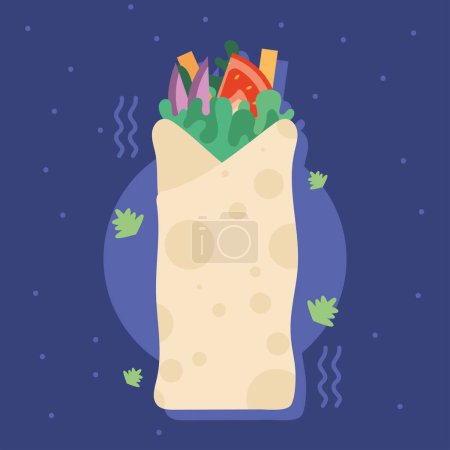 Ilustración de Burrito mexican food traditional icon - Imagen libre de derechos