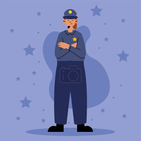 Illustration for Professional female police worker character - Royalty Free Image