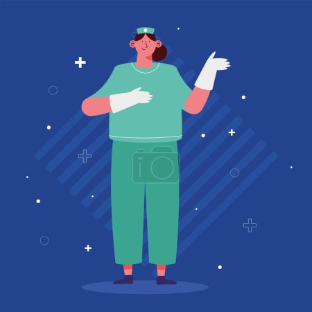 Illustration for Female surgeon doctor standing character - Royalty Free Image