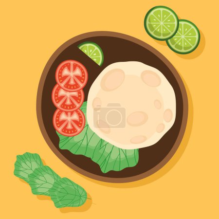 Ilustración de Dish with tortilla and vegetables food - Imagen libre de derechos