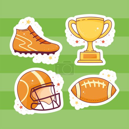 Téléchargez les illustrations : American football golden equipment icon - en licence libre de droit
