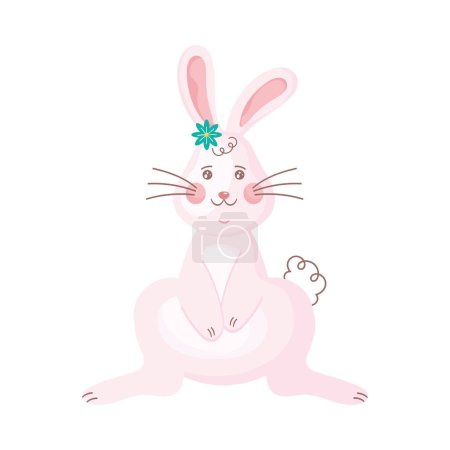 Téléchargez les illustrations : Cute rabbit standing farm animal - en licence libre de droit