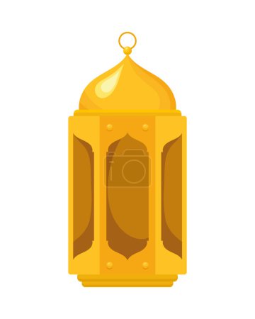 Illustration for Golden arabic lantern hanging icon - Royalty Free Image