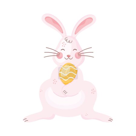 Ilustración de Cute rabbit with egg animal - Imagen libre de derechos