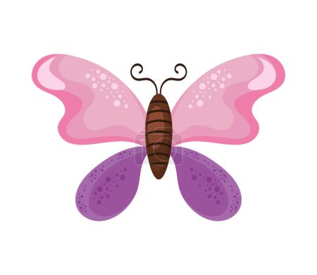 Ilustración de Beauty butterfly pink and purple - Imagen libre de derechos