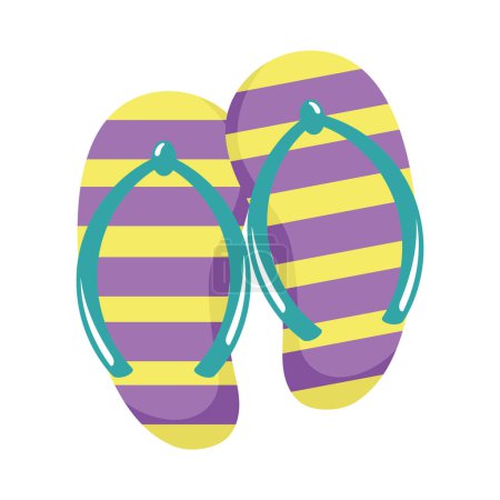 Téléchargez les illustrations : Sandals summer accessory isolated icon - en licence libre de droit