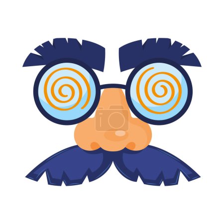 Illustration for Fools day crazy mask icon - Royalty Free Image