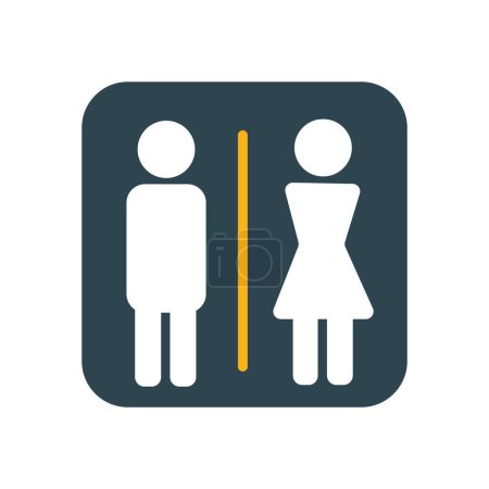 Illustration for Unisex access signal square icon - Royalty Free Image