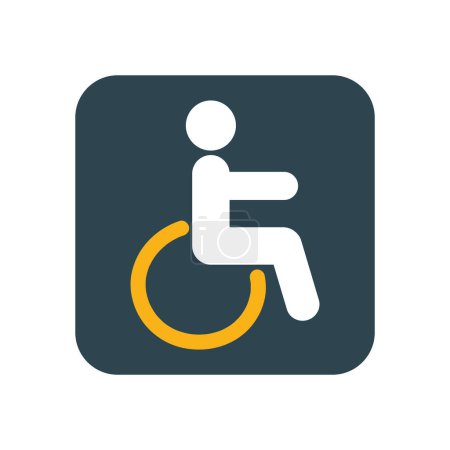 Ilustración de Disabled access signal square icon - Imagen libre de derechos