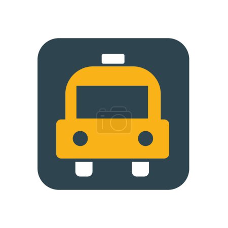 Illustration for Taxi signal square isolated icon - Royalty Free Image