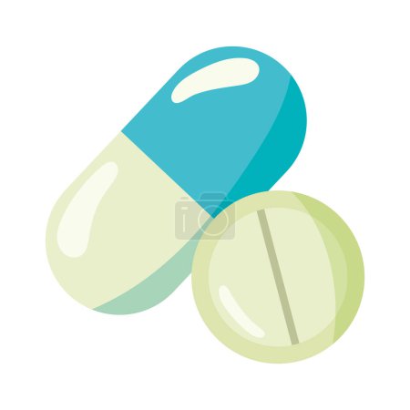Illustration for Capsule and pill medicine drug - Royalty Free Image
