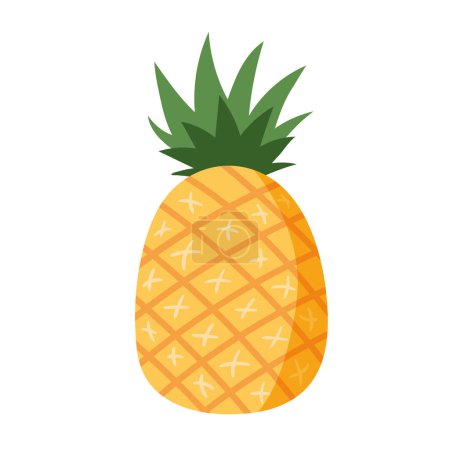 Téléchargez les illustrations : Ananas frais fruits icône saine - en licence libre de droit