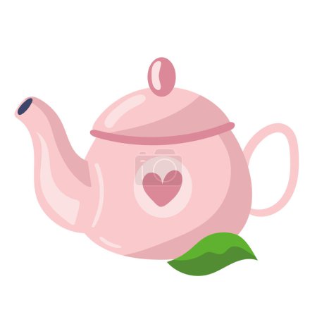 Ilustración de Pink teapot kitchen utensil icon - Imagen libre de derechos