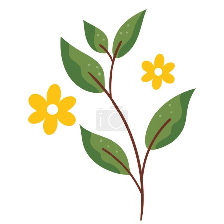 Illustration for Flowers and leafs spring icon - Royalty Free Image