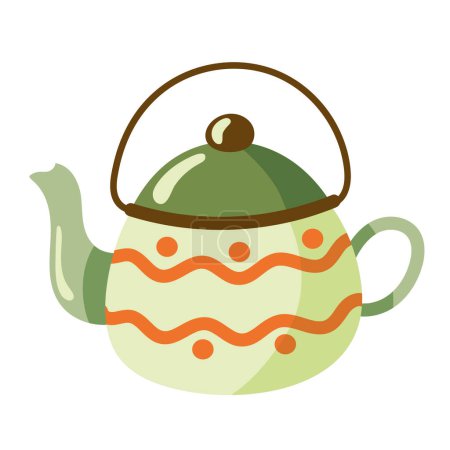 Ilustración de Tetera verde cocina utensilio icono - Imagen libre de derechos