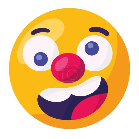 Illustration for Crazy emoticon face comic icon - Royalty Free Image