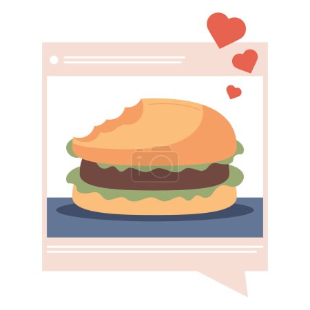 Illustration for Fast food blog template icon - Royalty Free Image