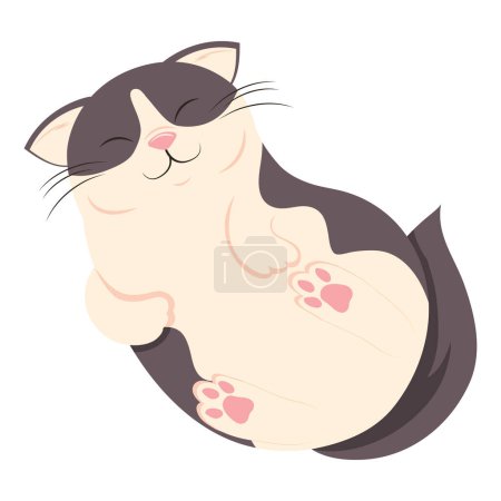 Ilustración de Lindo pequeño gato felino carácter - Imagen libre de derechos